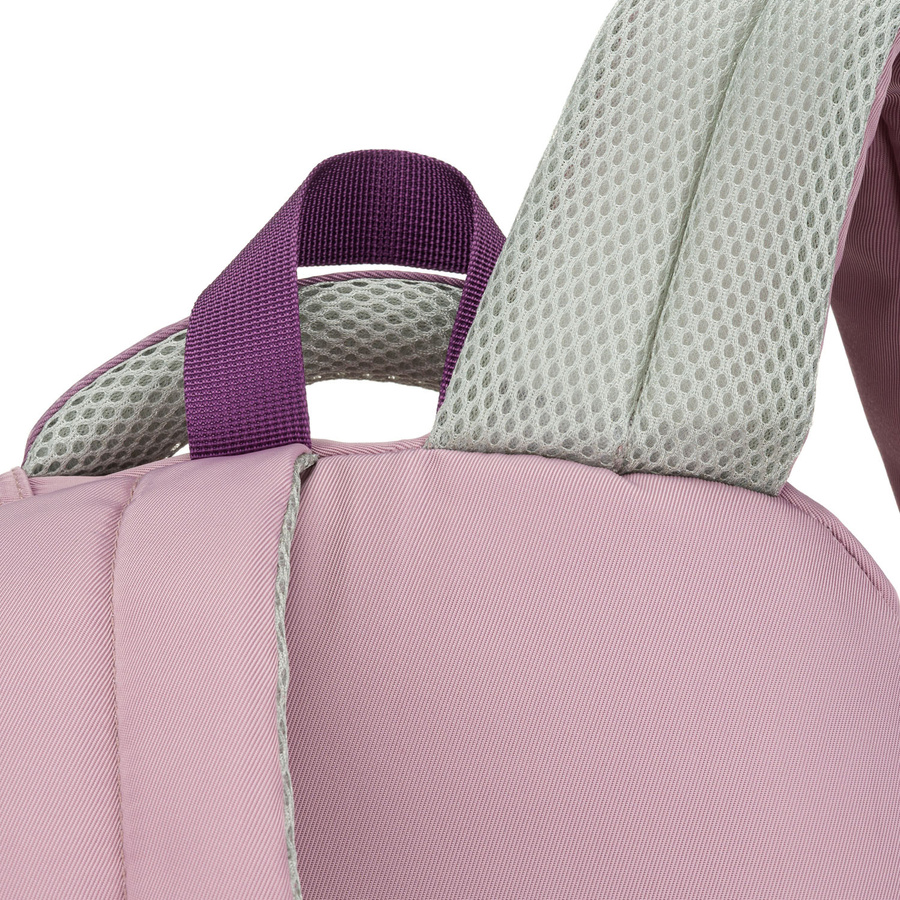 Miękki plecak szkolny z poliestru w białofioletowym kolorze, zawieszony na regulowanych szelkach - Peterson