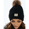 Ciepła dwuwarstwowa czapka damska z pomponem - Peterson