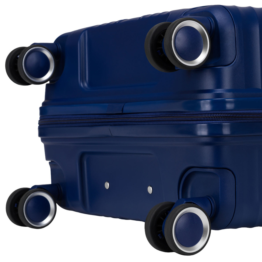 Duża walizka podróżna w granatowym kolorze z wodoodporną skorupą - Peterson