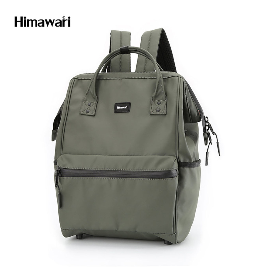 Plecak z wodoodpornego nylonu w zielonym kolorze wyposażony w stabilizujące nóżki na spodzie - Himawari