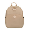 Beżowy plecaczek damski z nylonu i skóry ekologicznej zamykany suwakiem - Peterson