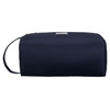 Granatowa kosmetyczka z tkaniny syntetycznej, jednokomorowa i zamykana suwakiem - Peterson