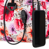 Wielokolorowa torba podróżna z wytrzymałego poliestru z portem USB, pokryta roślinnym wzorem - Rovicky