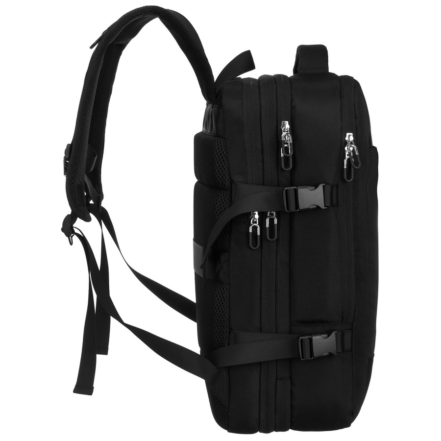 Czarny, podróżny plecak idealny na bagaż podręczny do samolotu - Peterson