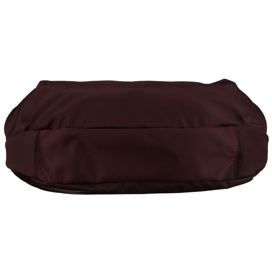 Duża, bordowa torebka damska z poliestru, mieszcząca format A4 - Peterson