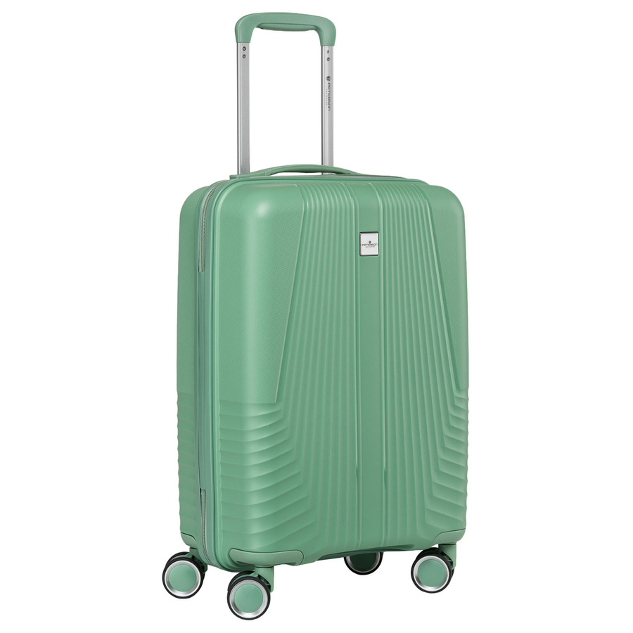 Kabinowa, zielona walizka podróżna z teleskopowym uchwytem - Peterson