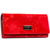 Duży, czerwony portfel damski ze skóry naturalnej i ekologicznej zamykany zatrzaskiem - Peterson