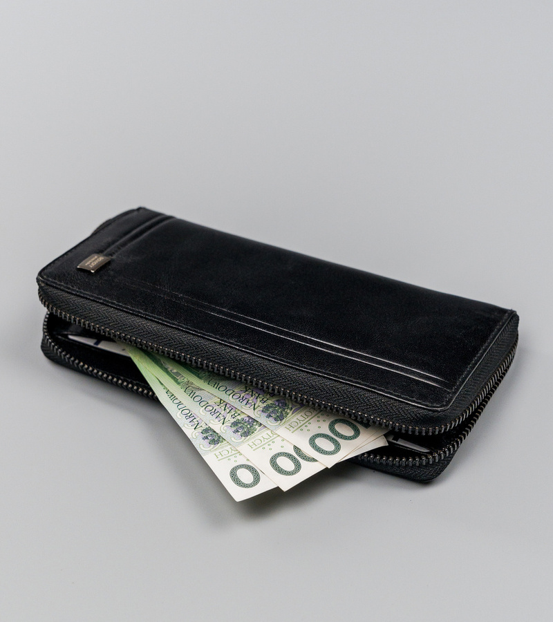 Duży portfel damski piórnik na zamek - Rovicky