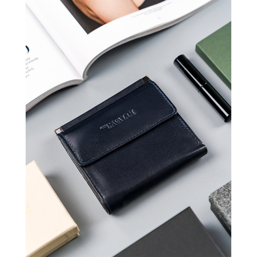 Mały, skórzany portfel damski na zatrzask - 4U Cavaldi