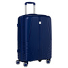 Granatowa walizka podróżna w średnim rozmiarze z teleskopowym uchwytem i kółkami obrotowymi - Peterson
