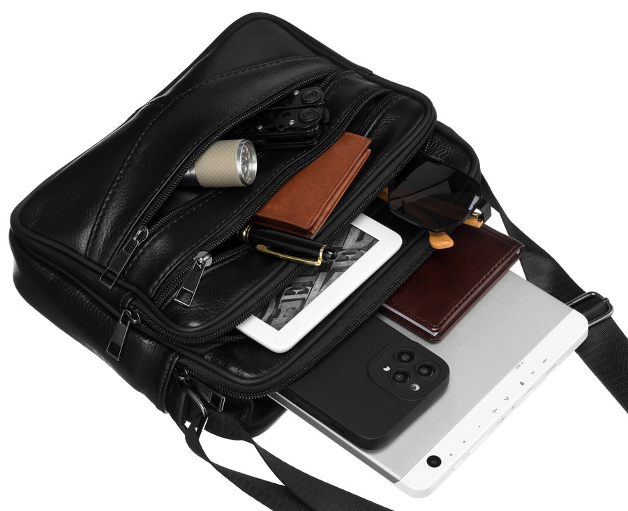 Skórzana torba męska na ramię do pracy - Rovicky