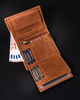 Pionowy, skórzany portfel męski z wewnętrzną kieszonką - Peterson