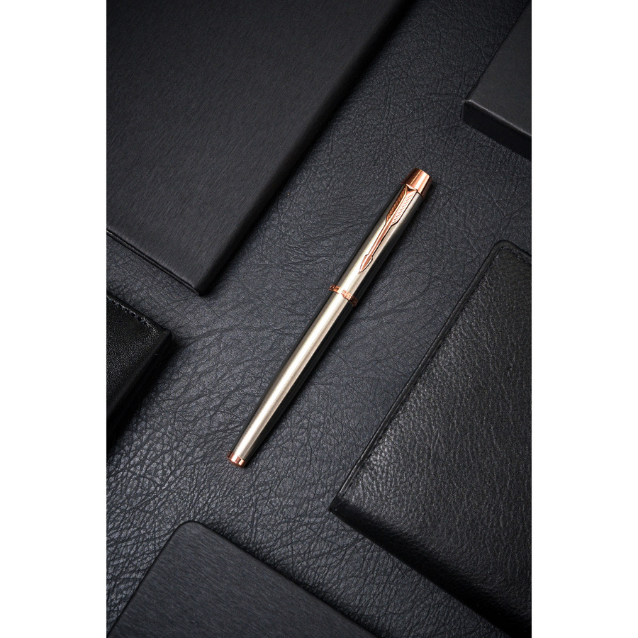 Metalowy długopis w srebrno-złotym kolorze z czarnym wkładem - Peterson