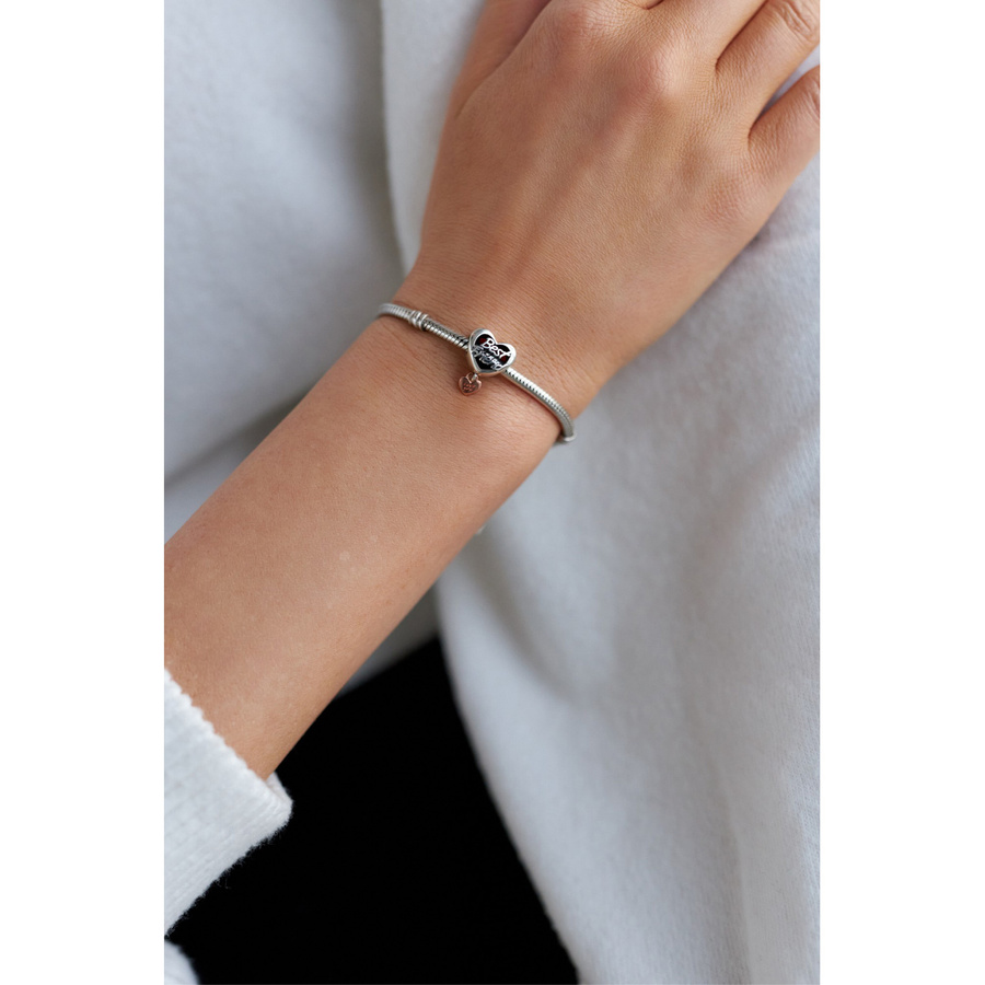 Srebrny charms serce z napisem best friend do modułowej bransoletki - Peterson