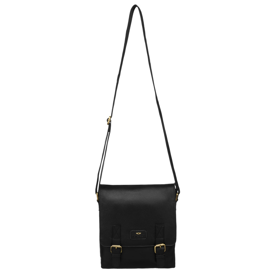 Miejska listonoszka męska ze skóry naturalnej w czarnym kolorze - Peterson