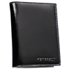 Duży, czarny portfel męski ze skóry naturalnej bez zapięcia zewnętrznego - Peterson