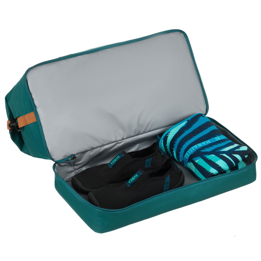 Turkusowa torba weekendowa wykonana z poliestru i zamykana suwakiem - Peterson