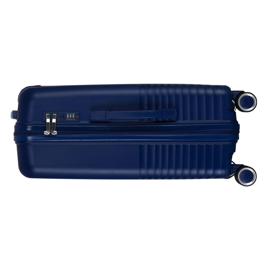 Duża walizka podróżna w granatowym kolorze z wodoodporną skorupą - Peterson