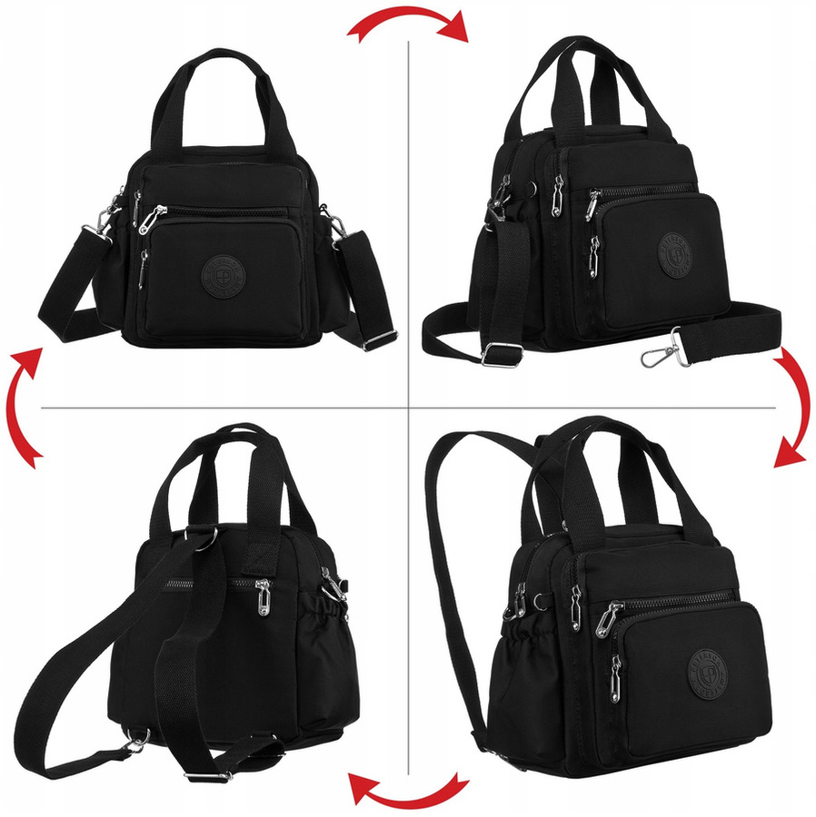 Praktyczny torboplecak damski wykonany z nylonu - Peterson