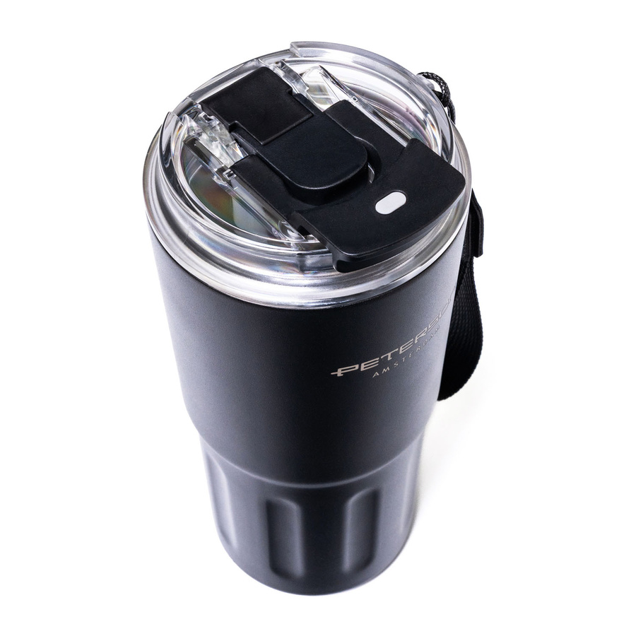 Kubek termiczny ze stali nierdzewnej w czarnym kolorze - Peterson