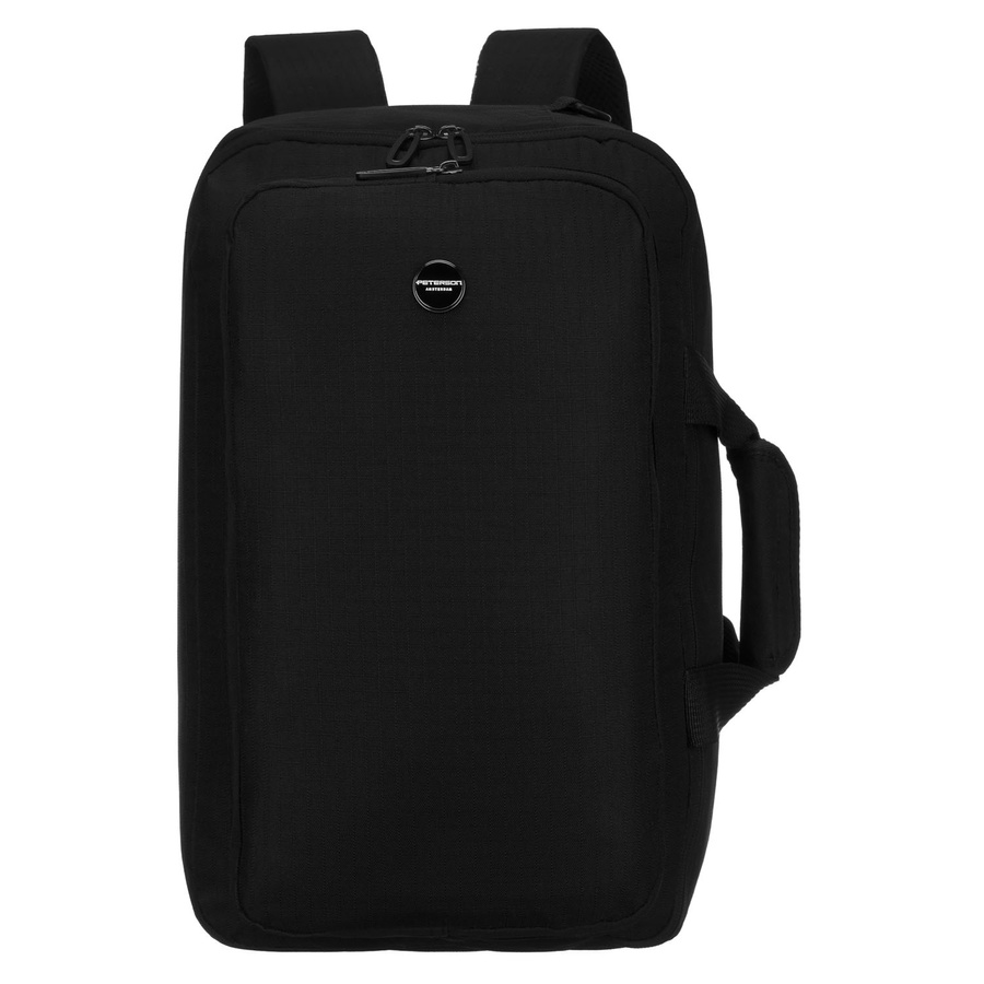 Plecak podróżny w czarnym kolorze zamykany suwakiem, idealny na bagaż podręczny - Peterson
