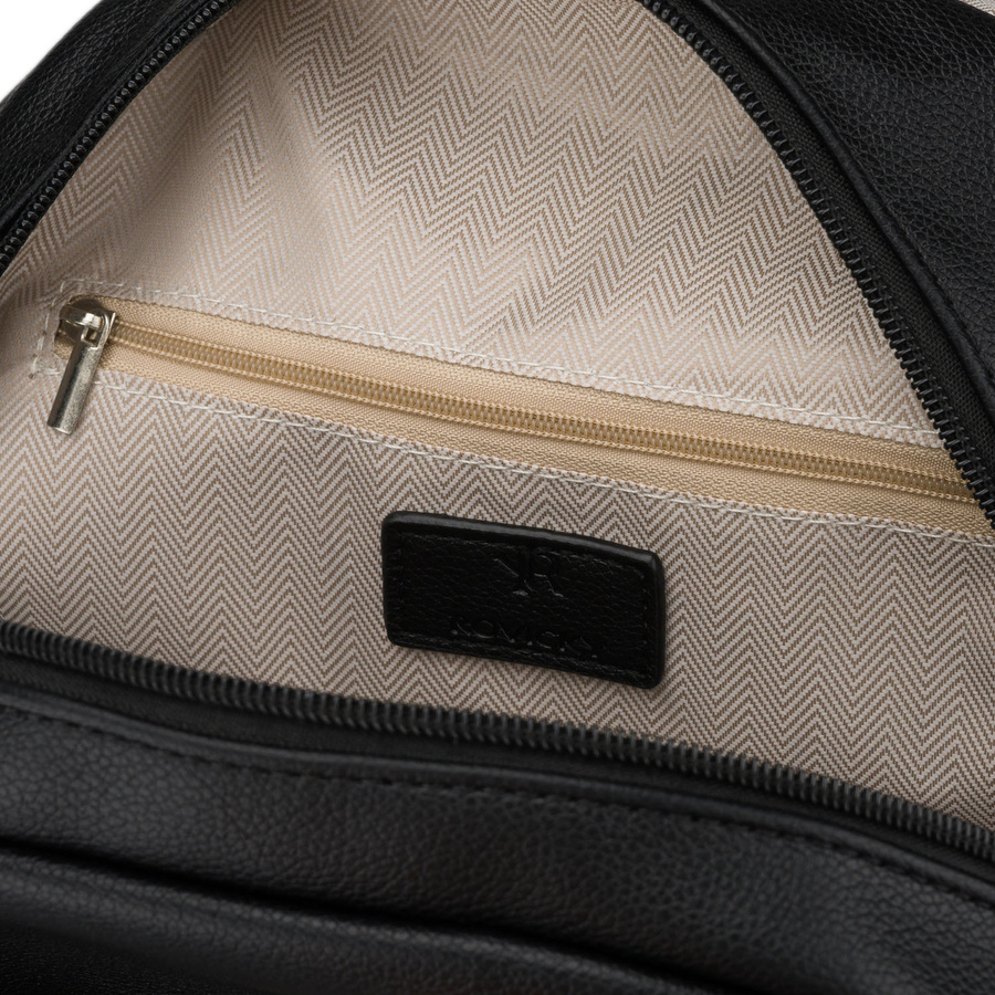 Czarny, miejski plecak damski ze skóry ekologicznej - Rovicky