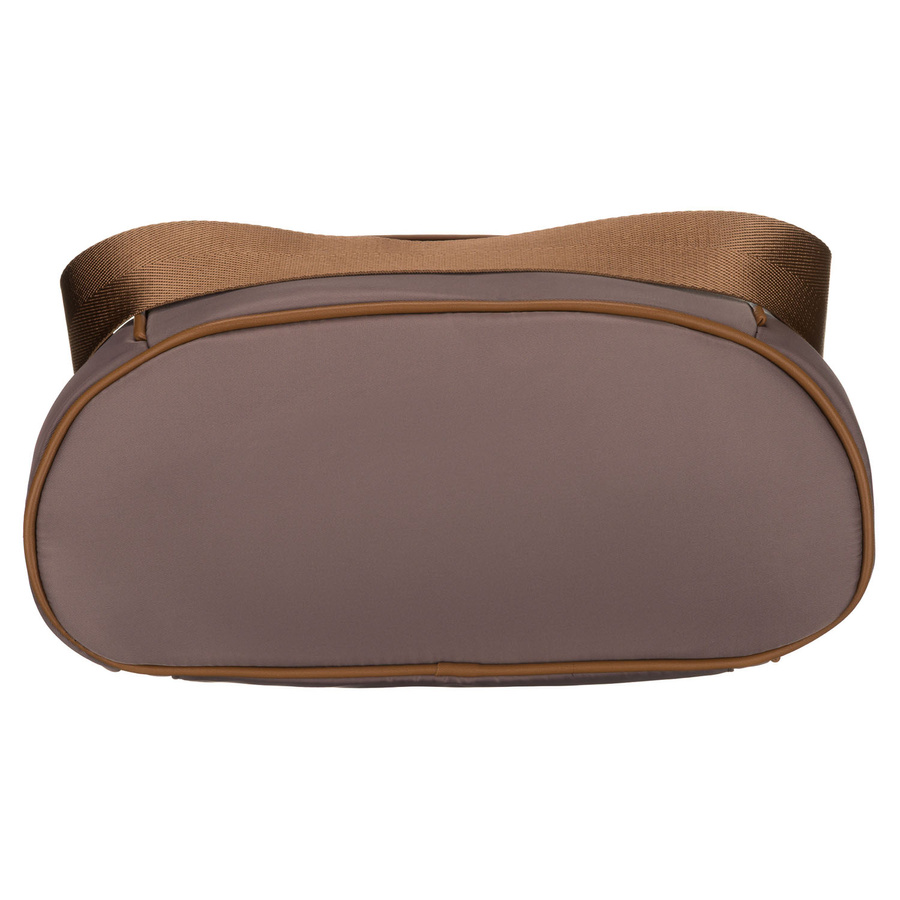 Miejski plecak damski z nylonu i skóry ekologicznej w beżowym kolorze - Peterson