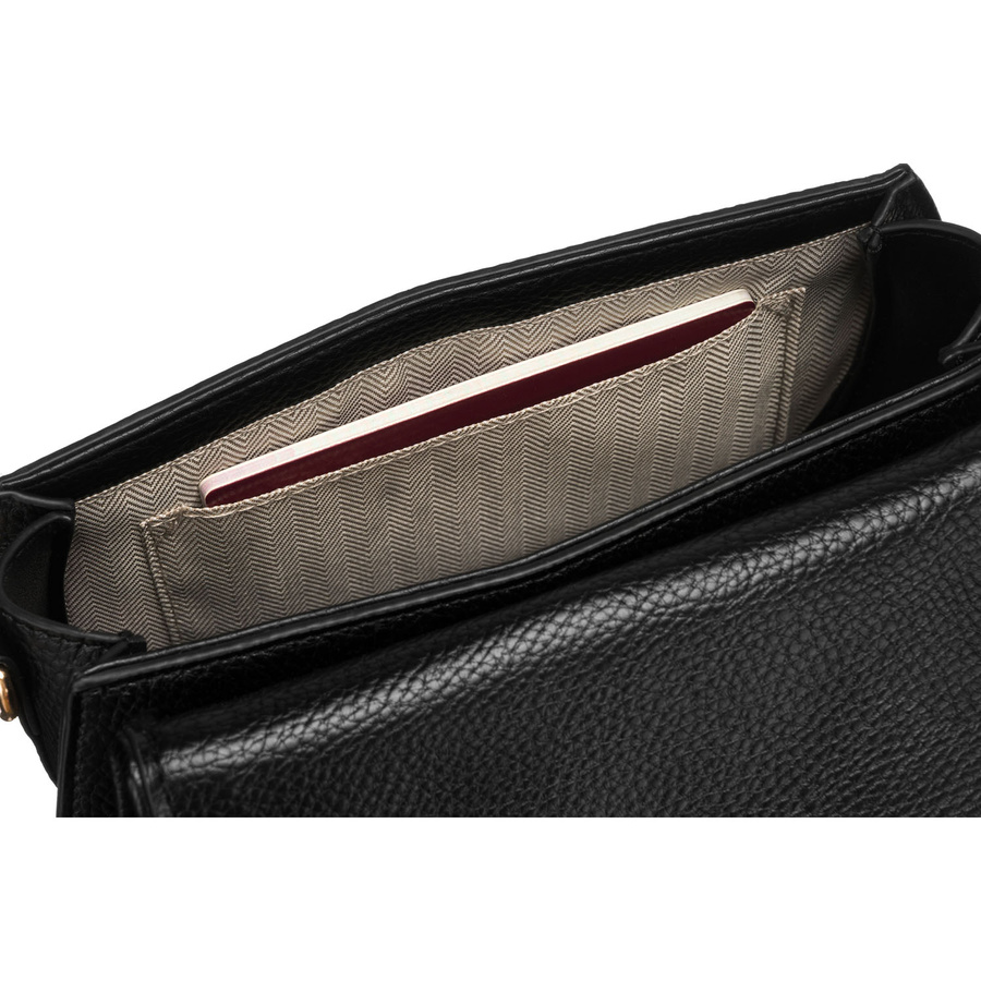 Klasyczna listonoszka damska ze skóry ekologicznej w czarnym kolorze - Peterson