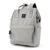 Plecak damski szary pojemny z USB i kieszenią na laptopa - Himawari