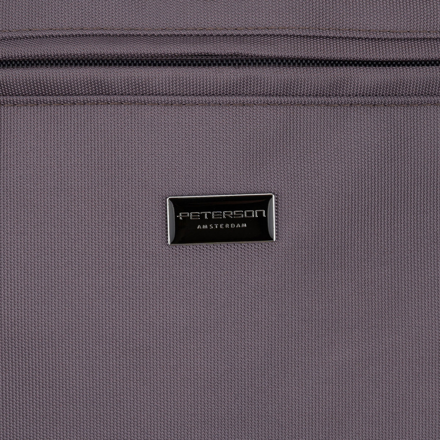 Szara shopperka damska na uchwytach i doczepianym pasku, zamykana suwakiem - Peterson