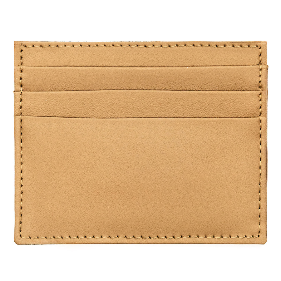 Eleganckie etui na karty ze skóry naturalnej w beżowym kolorze