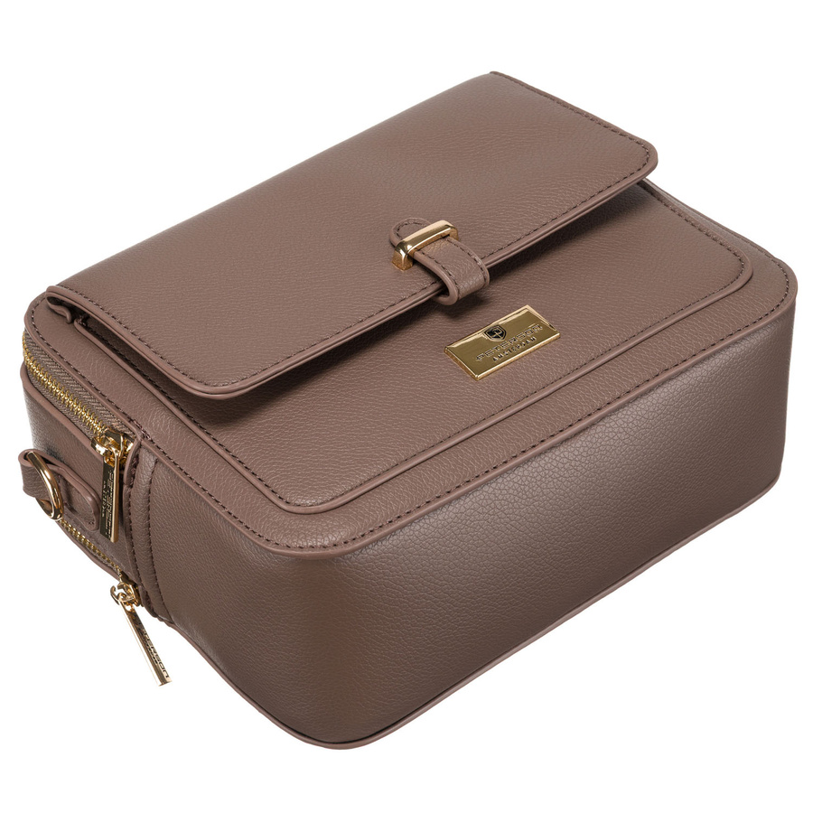 Brązowa listonoszka damska wykonana ze skóry ekologicznej - Peterson