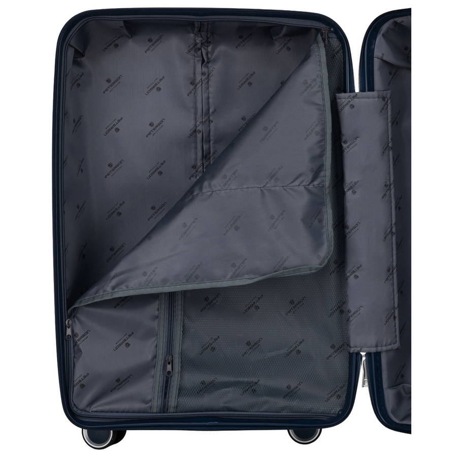 Granatowa, twarda walizka z polipropylenu w średnim rozmiarze - Peterson