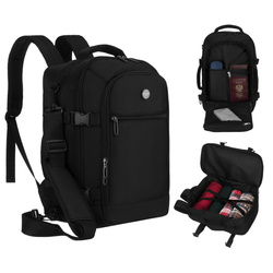 Czarny, podróżny plecak idealny na bagaż podręczny - Peterson