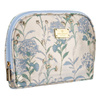 Błękitno-beżowa kosmetyczka podróżna z materiału syntetycznego zdobiona kwiatami - Peterson