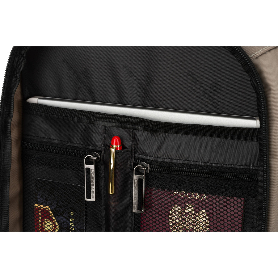 Dwukomorowy, szary plecak podróżny zawieszony na oddychających szelkach - Peterson