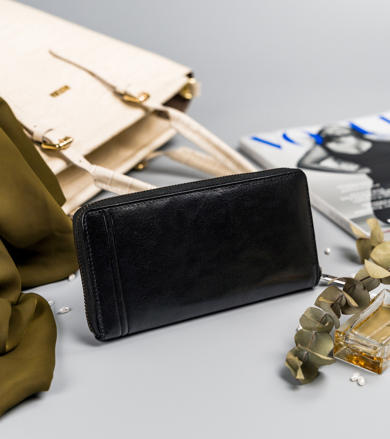 Duży portfel damski piórnik na zamek - Rovicky