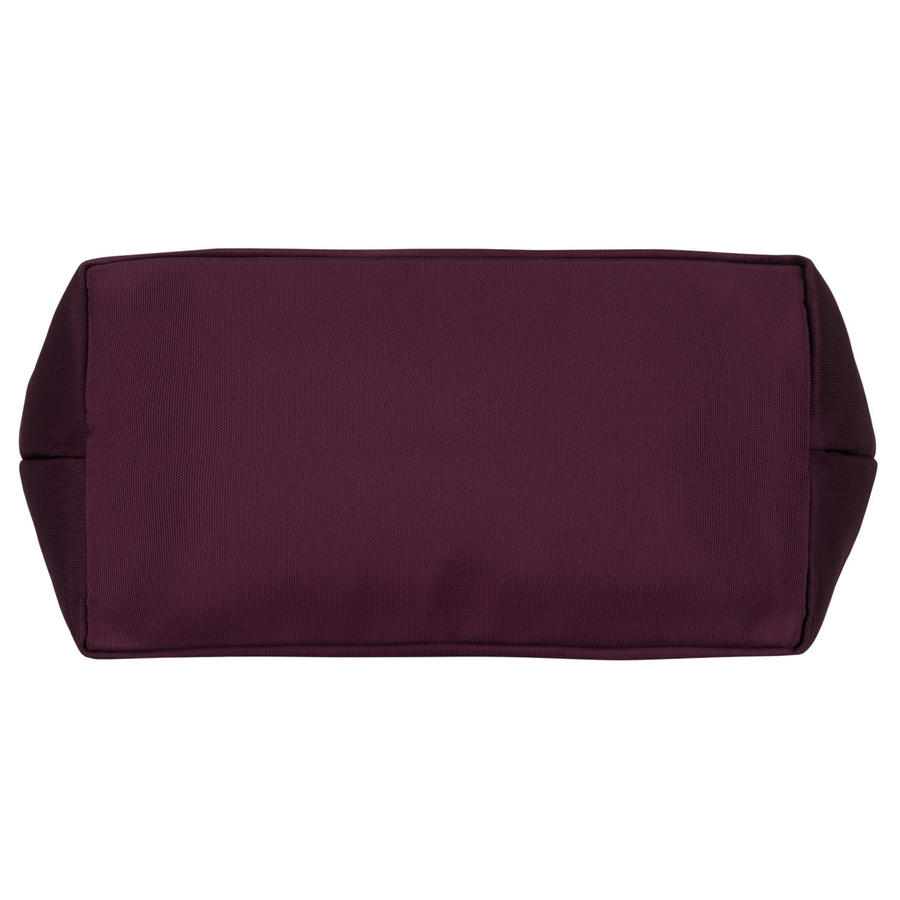 Duża, fioletowa shopperka damska zawieszona na wygodnych uchwytach i doczepianym pasku - Peterson