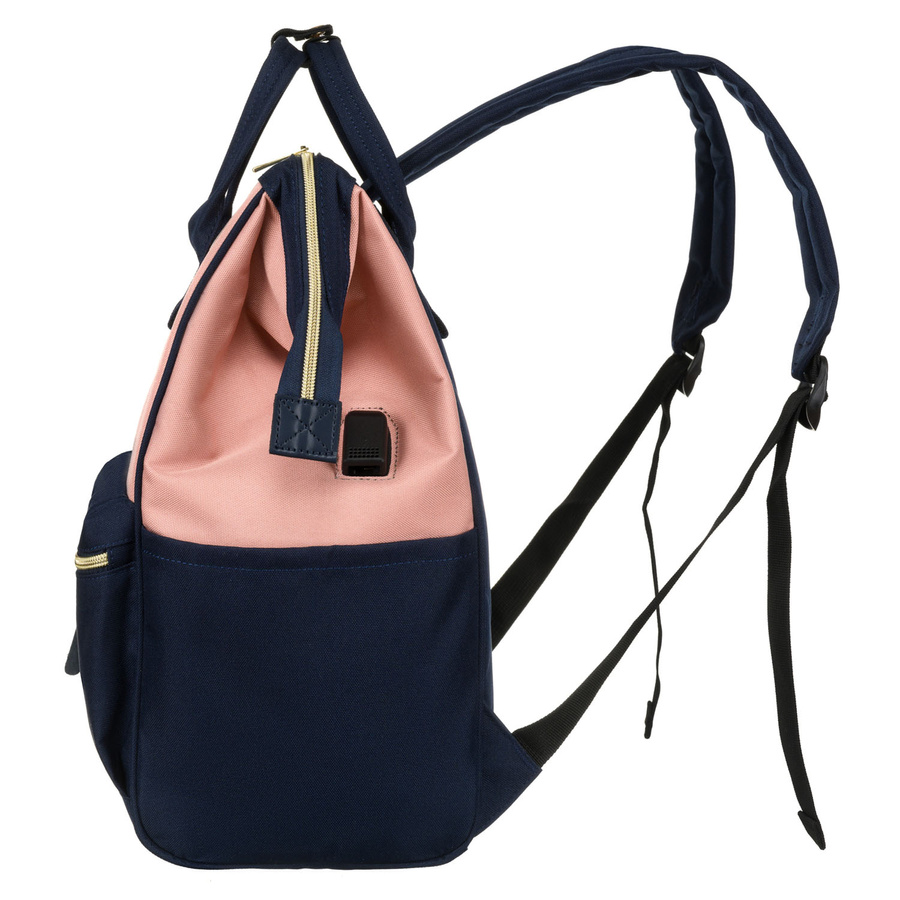 Dwukolorowy plecak damski z poliestru z miejscem na laptopa, idealny na bagaż podręczny - Peterson