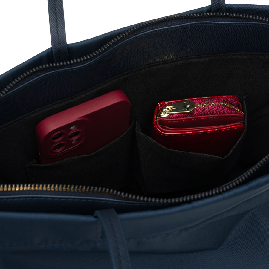 Shopperka damska w granatowym kolorze zamykana klipsem magnetycznym - Peterson