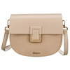 Beżowa listonoszka damska w kształcie podkówki zamykana klipsem magnetycznym - Peterson