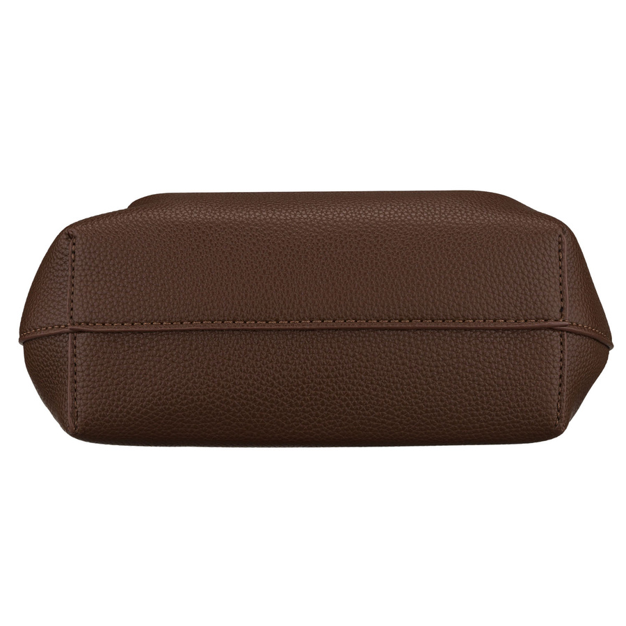 Brązowa listonoszka damska ze skóry ekologicznej zamykana na klips magnetyczny - Peterson