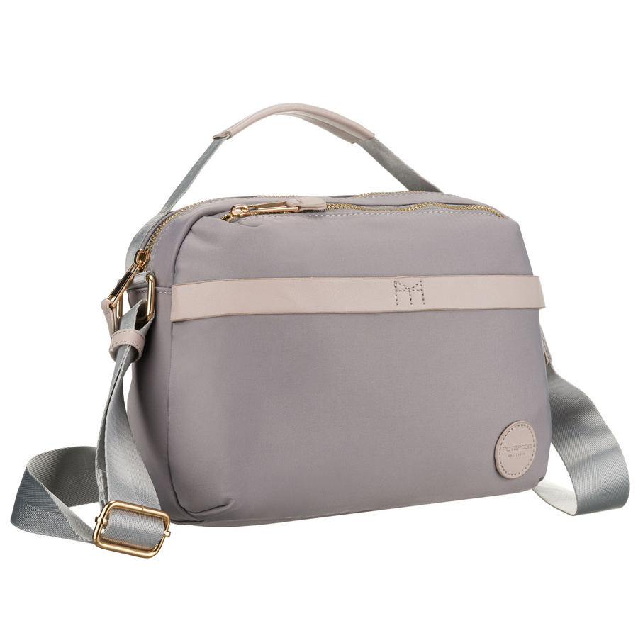 Listonoszka damska z nylonu w szarym kolorze zamykana suwakiem - Peterson