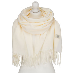 Biały, dwustronny szalik damski z poliestru - Peterson