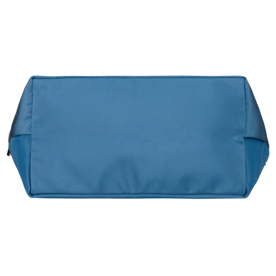 Błękitna shopperka damska z poliestru, zawieszona na uchwytach i doczepianym pasku - Peterson