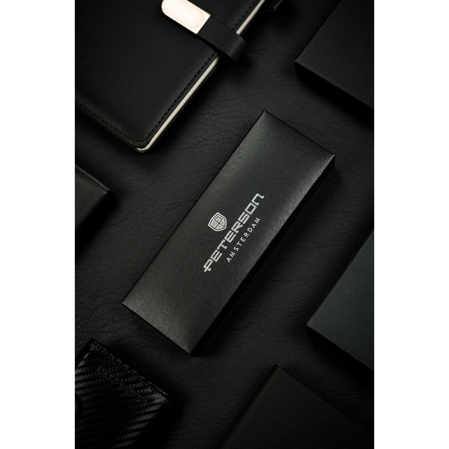 Złoty metalowy długopis w eleganckim pudełku z wymiennym wkładem - Peterson