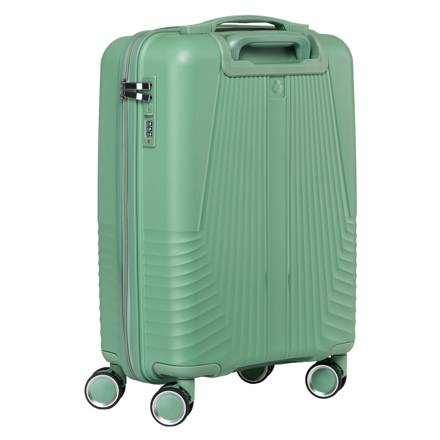 Kabinowa, zielona walizka podróżna z teleskopowym uchwytem - Peterson