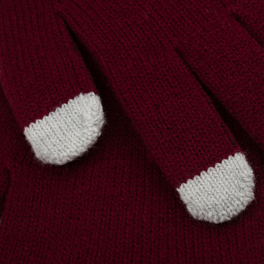 Zestaw: czapka, rękawiczki i szalik w bordowym kolorze - Peterson