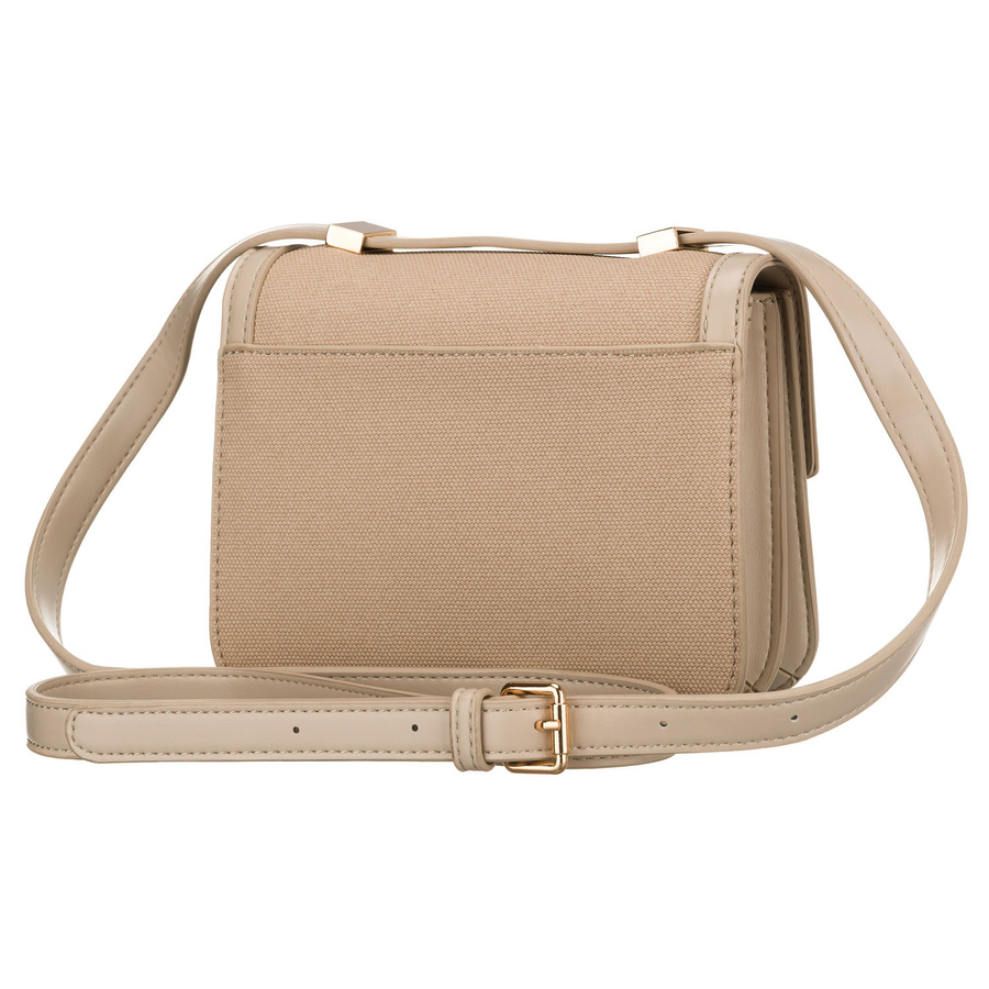 Listonoszka damska z tworzywa sztucznego w beżowym kolorze zamykana klipsem magnetycznym - Peterson