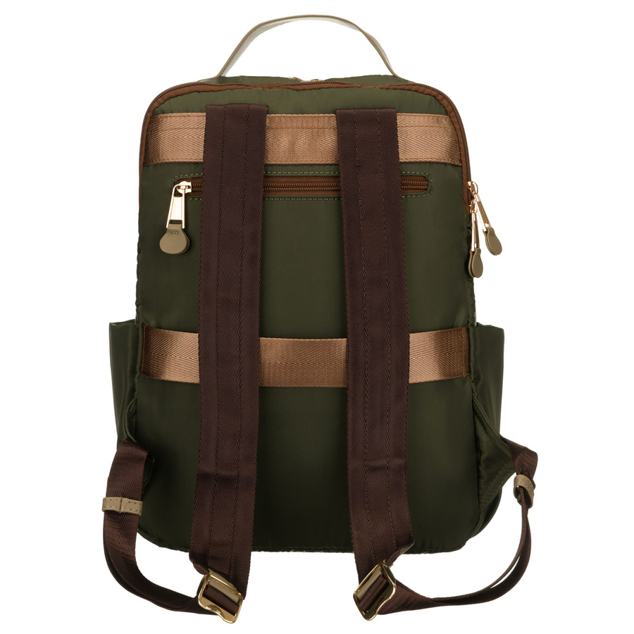 Zielony plecak damski zawieszony na regulowanych szelkach i zamykany suwakiem - Peterson